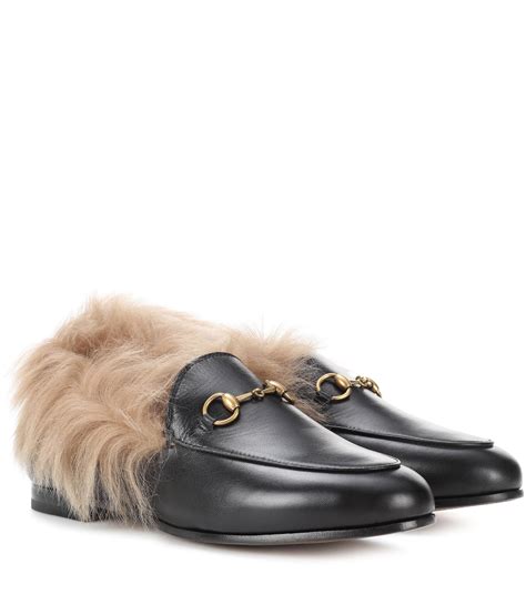 gucci loafer schwarz|gucci fur lined loafer.